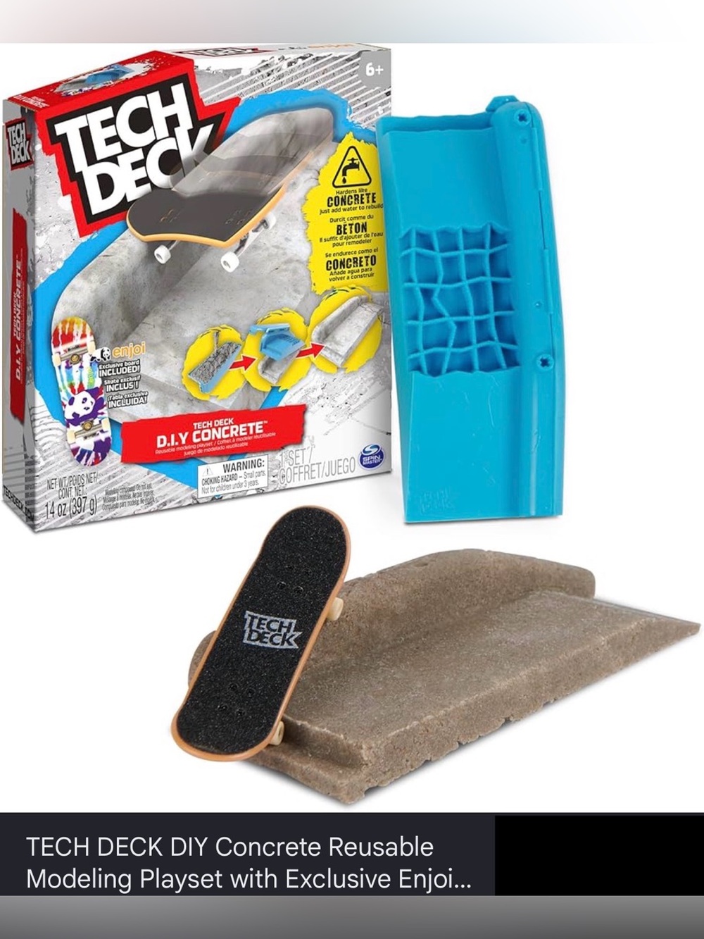 NWT Tech Deck DIY Concrete Modeling Skatepark Playset - Blue Mold